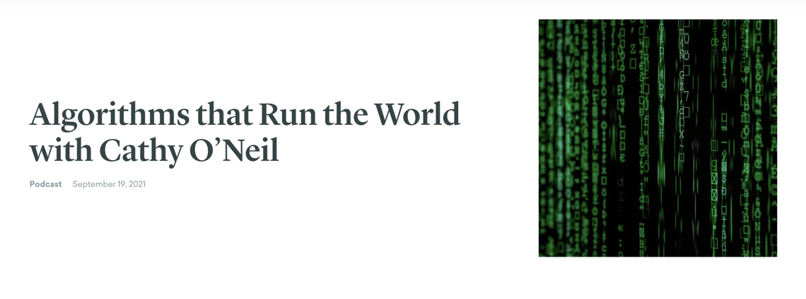Cathy ONeil podcast